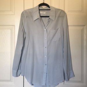 SALE: Equipment light blue button down silk blouse